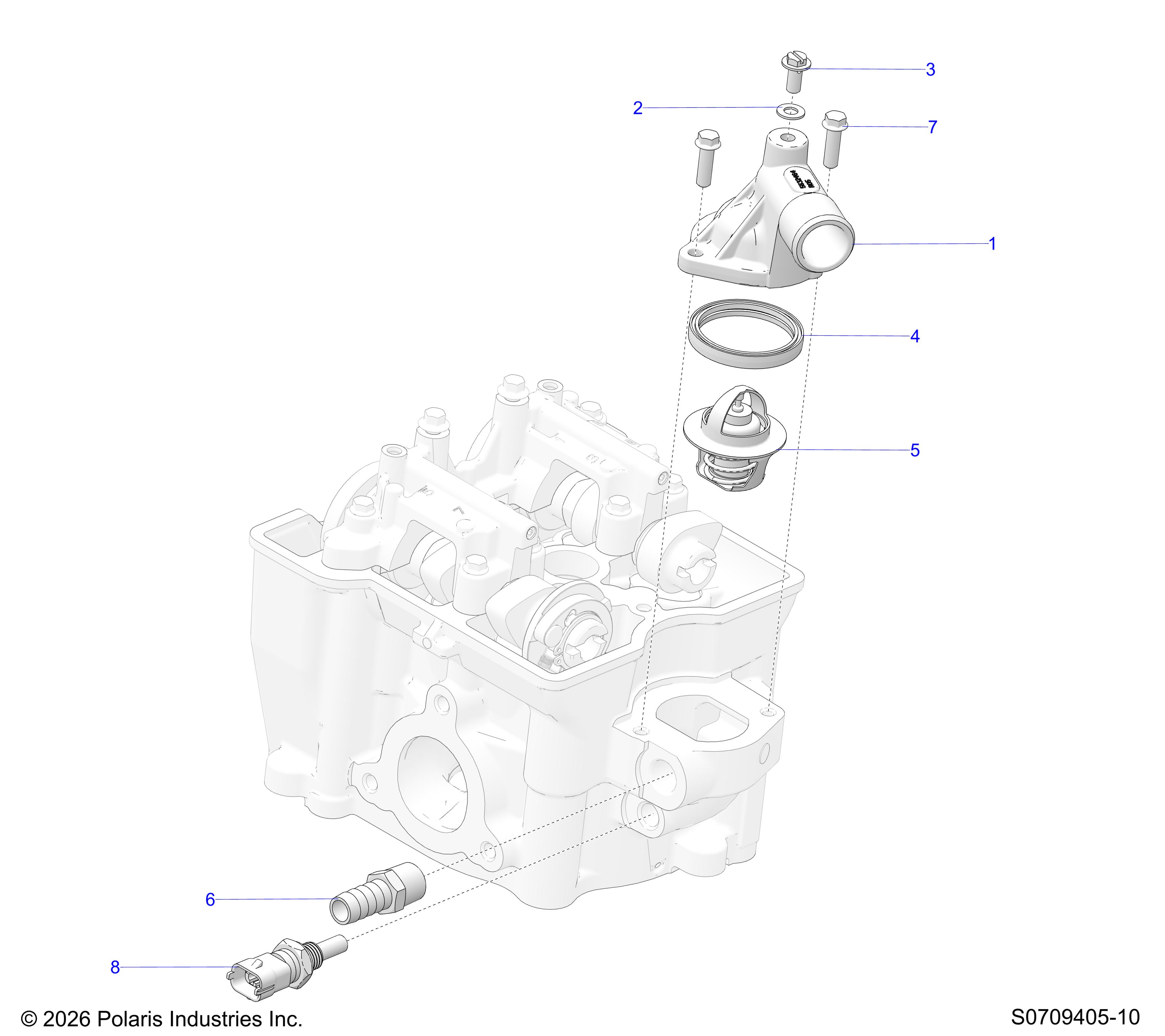 ENGINE, THERMOSTAT & COVER