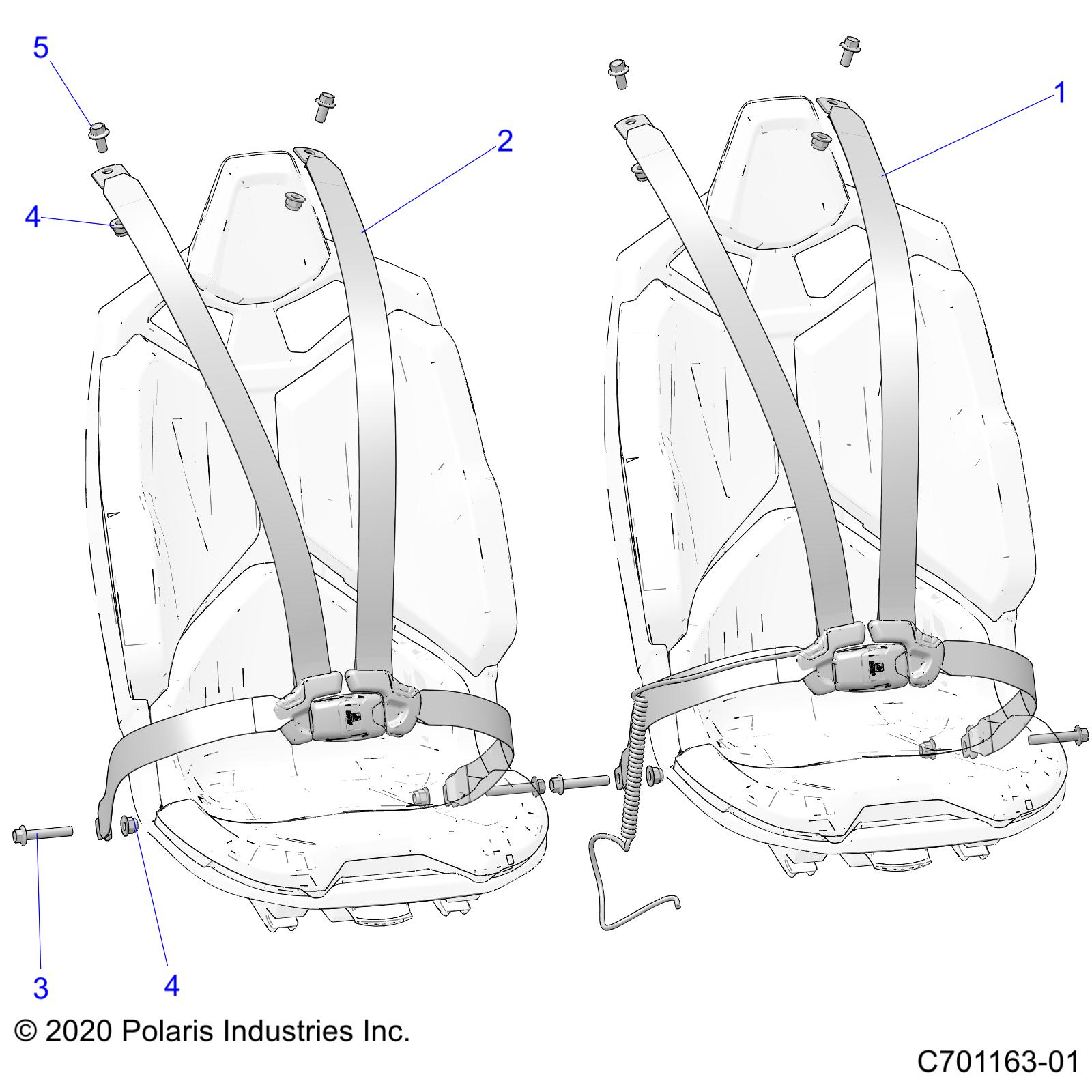 Part Number : 2639119 ASM-SEAT BELT 4PT PASS RZT