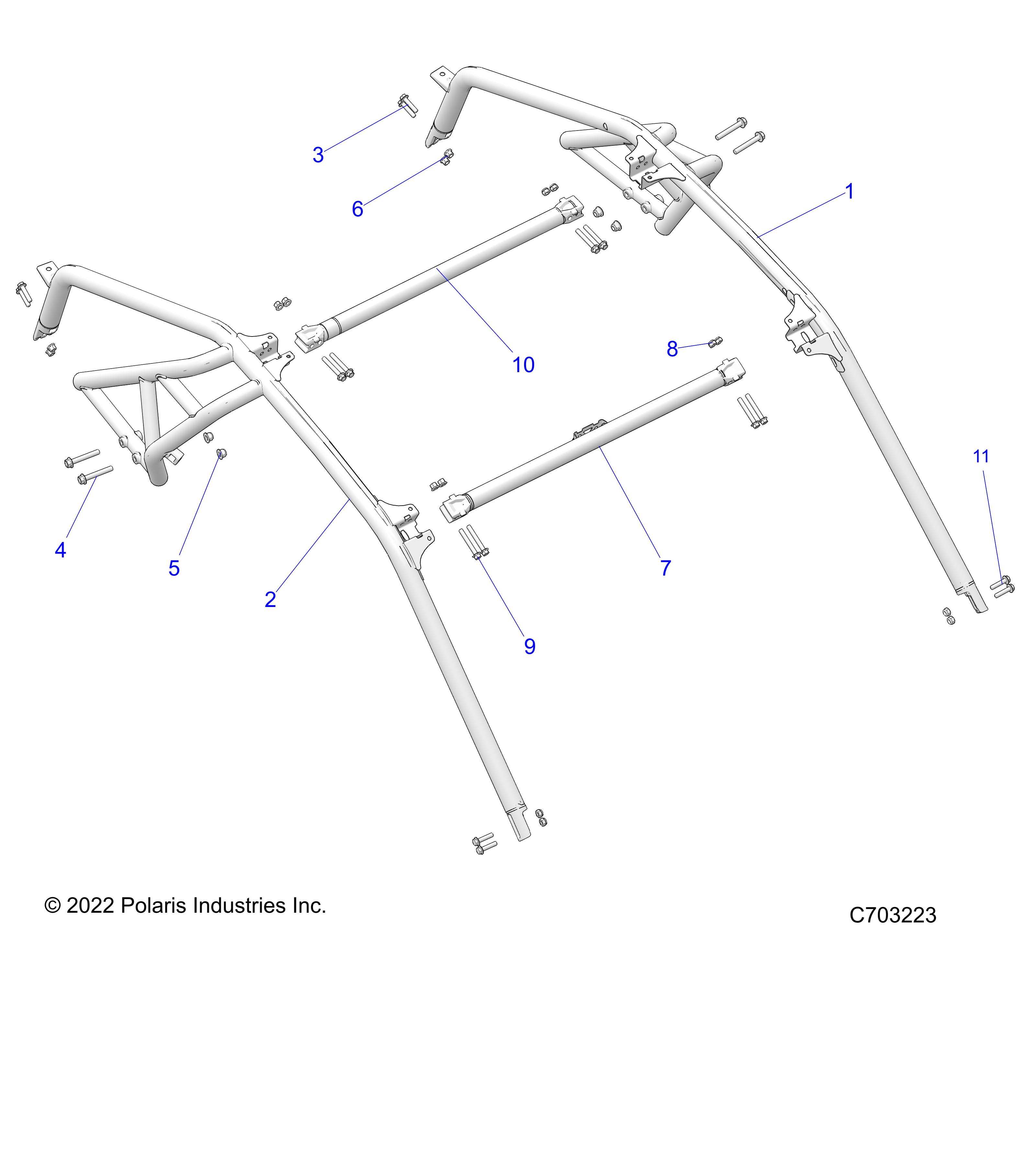 Part Number : 1027801-458 WELD-ROPS A-C PILLAR RH BLK