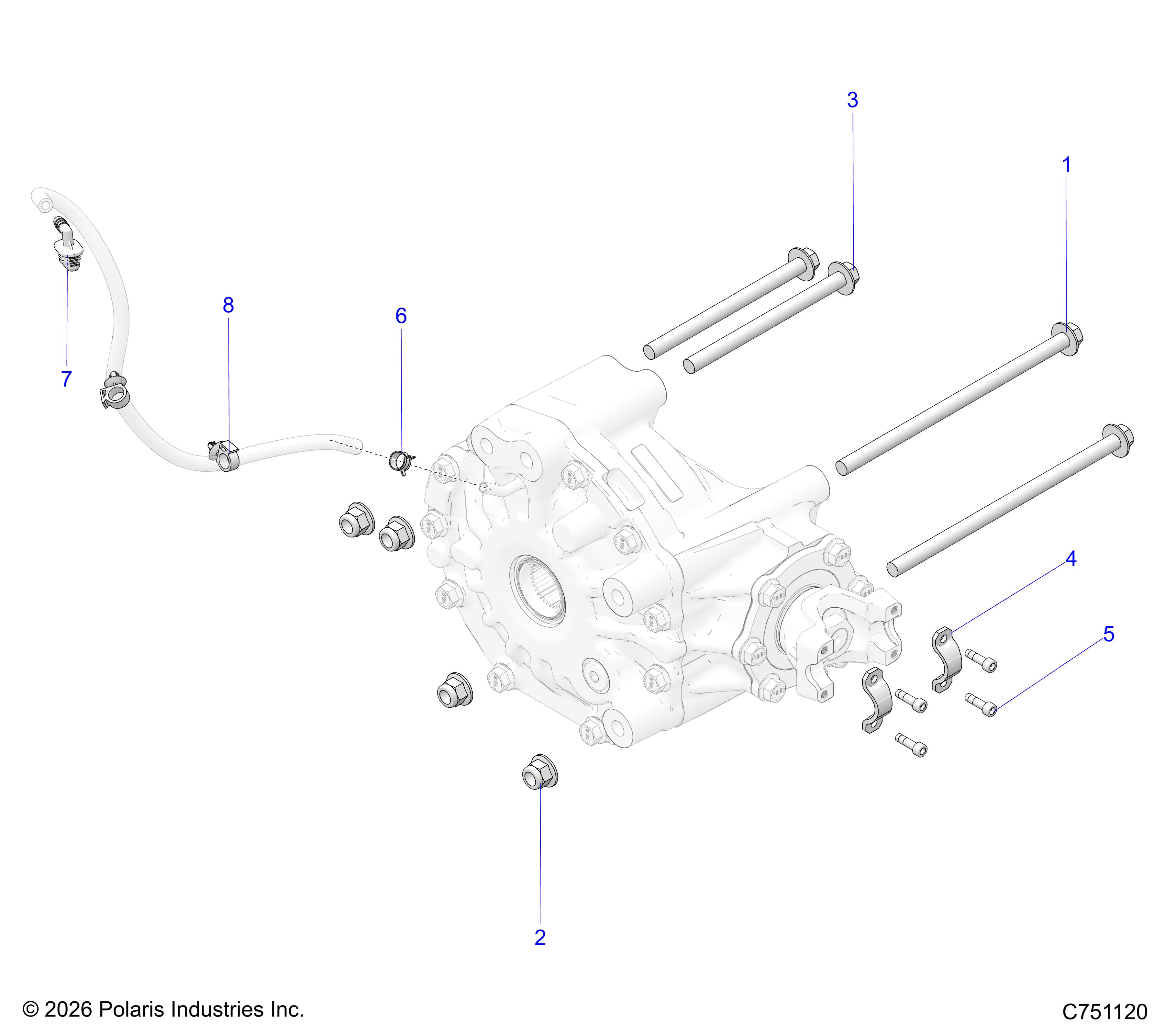 DRIVE TRAIN, GEARCASE, REAR, MOUNTING