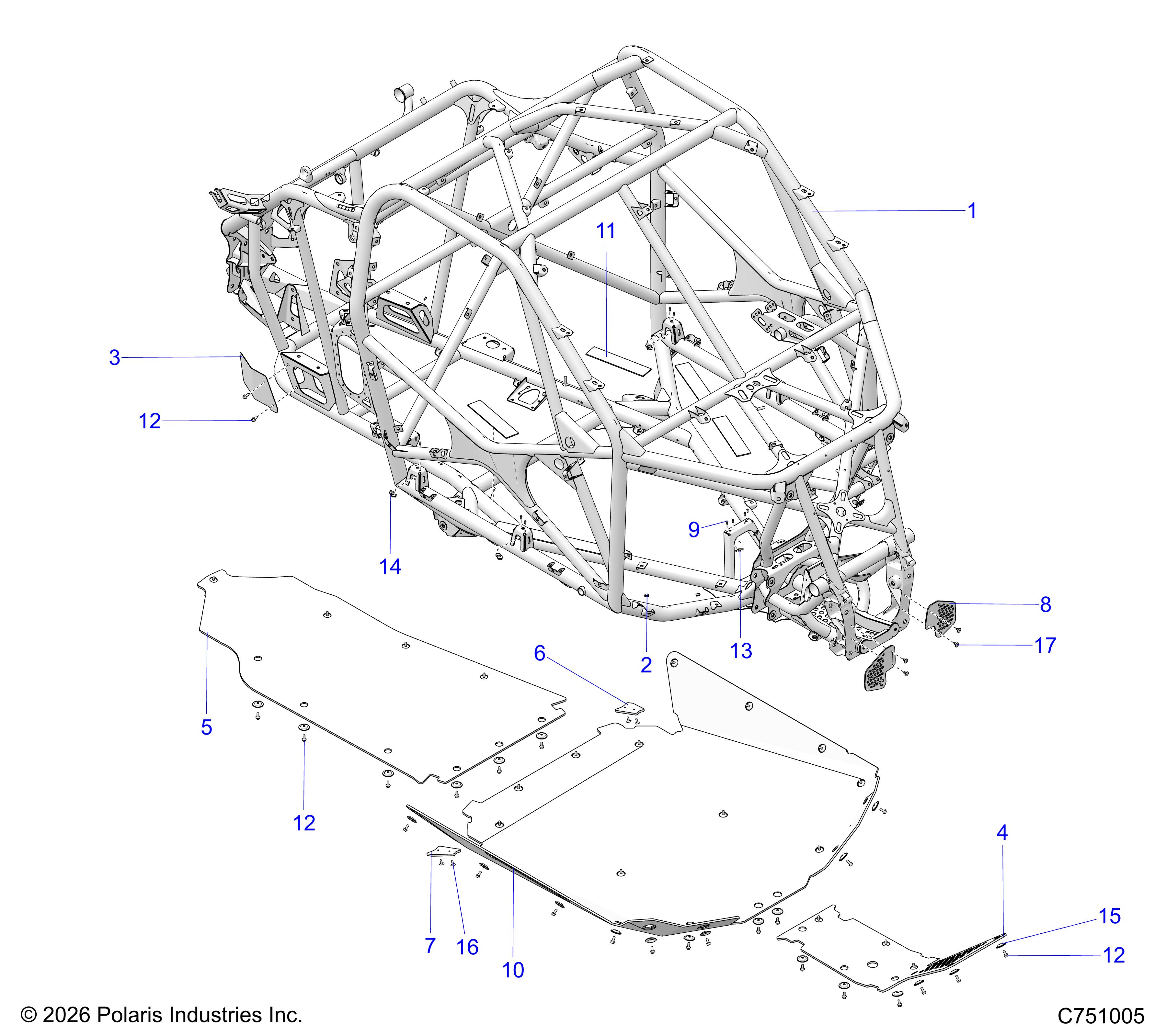 CHASSIS, MAIN FRAME AND SKID PLATES
