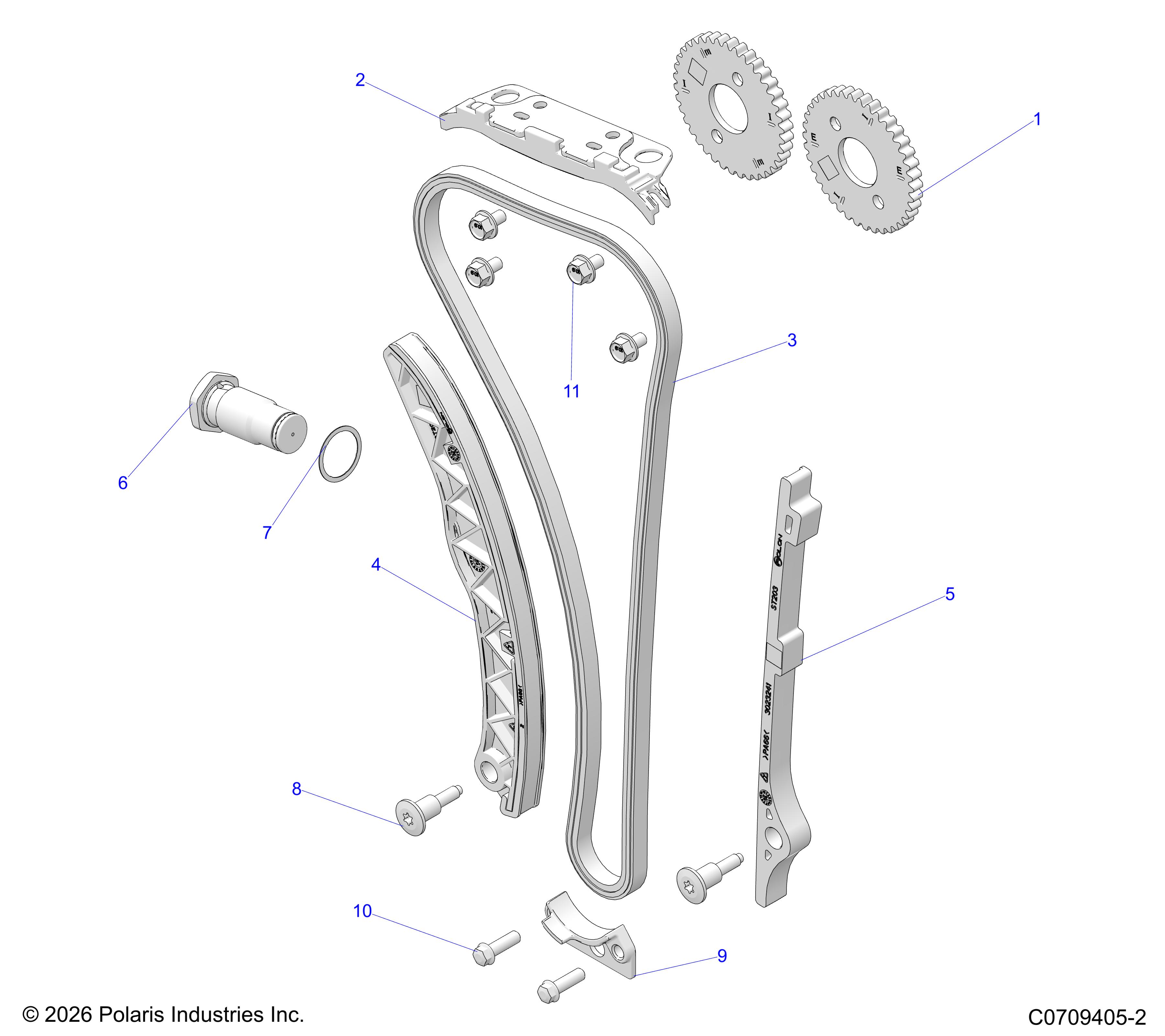 ENGINE, CAM CHAIN & SPROCKET