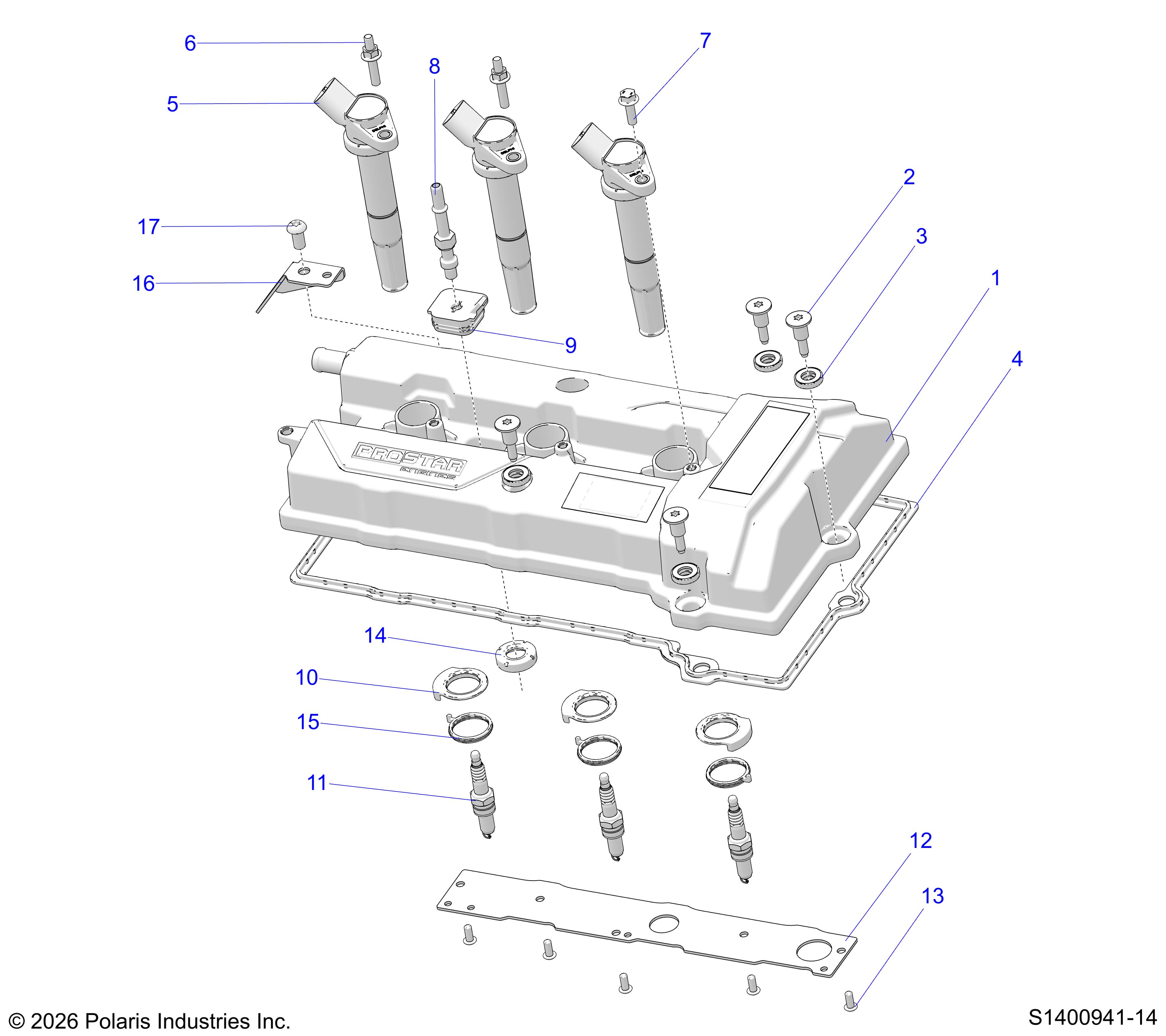 ENGINE, VALVE COVER & SPARK PLUGS