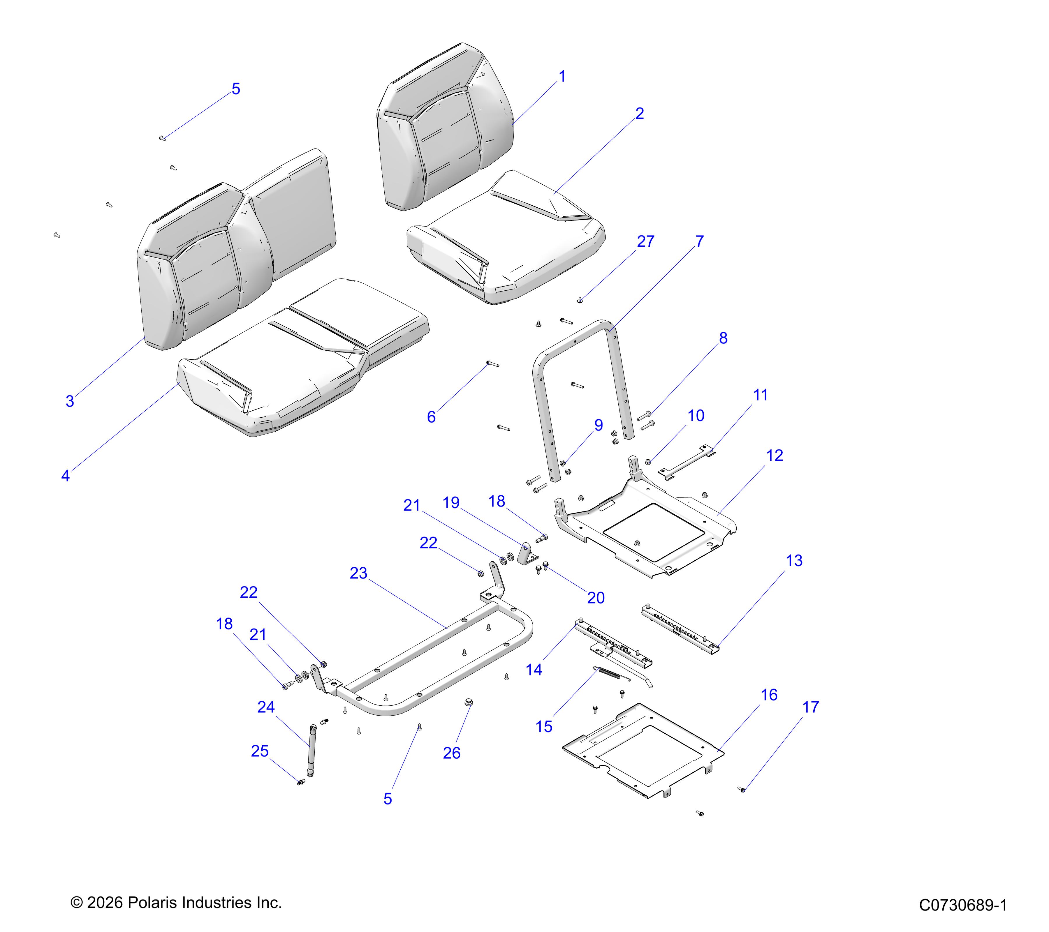 BODY, SEAT ASSEMBLY & SLIDER