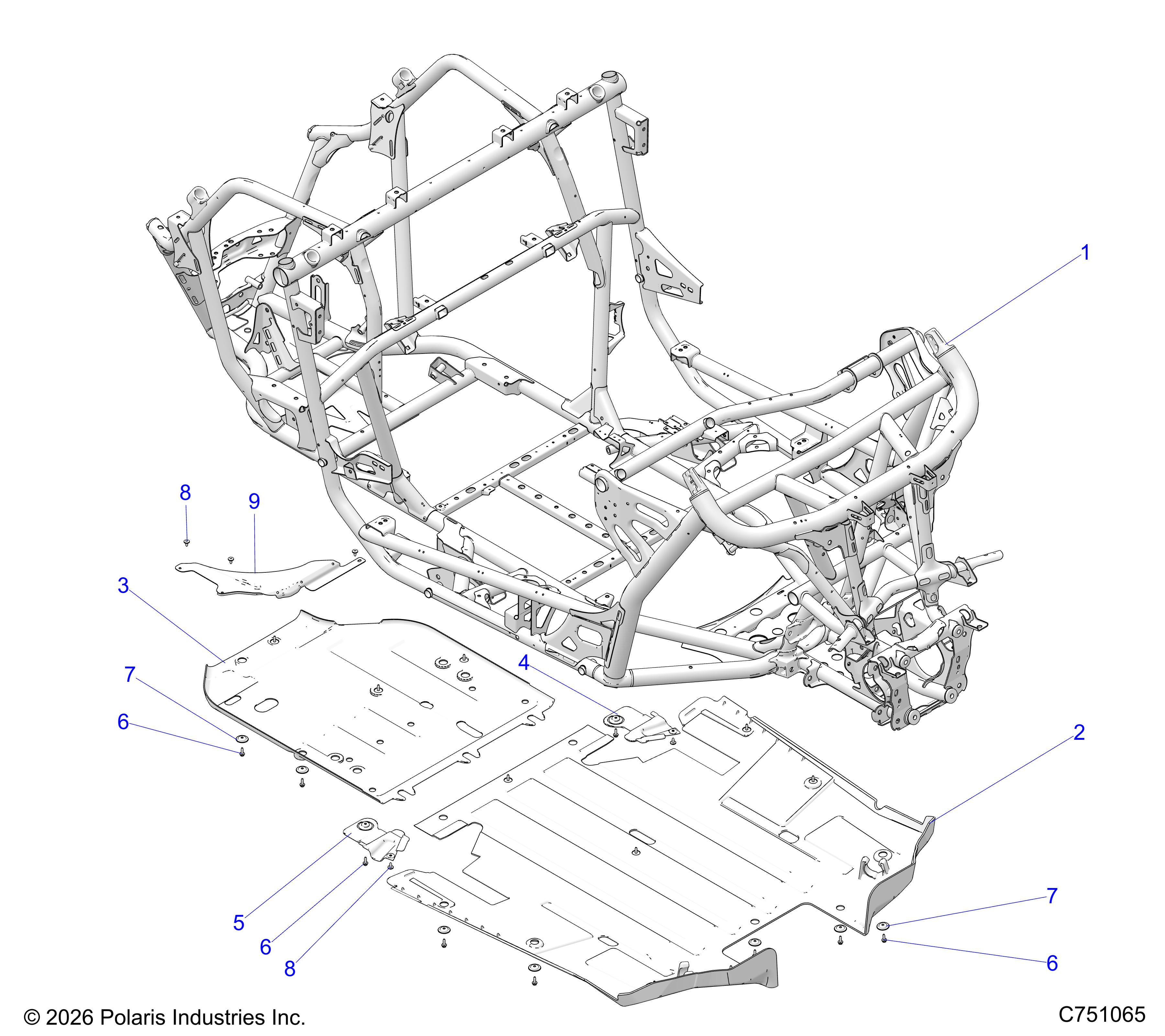 CHASSIS, MAIN FRAME AND SKID PLATES