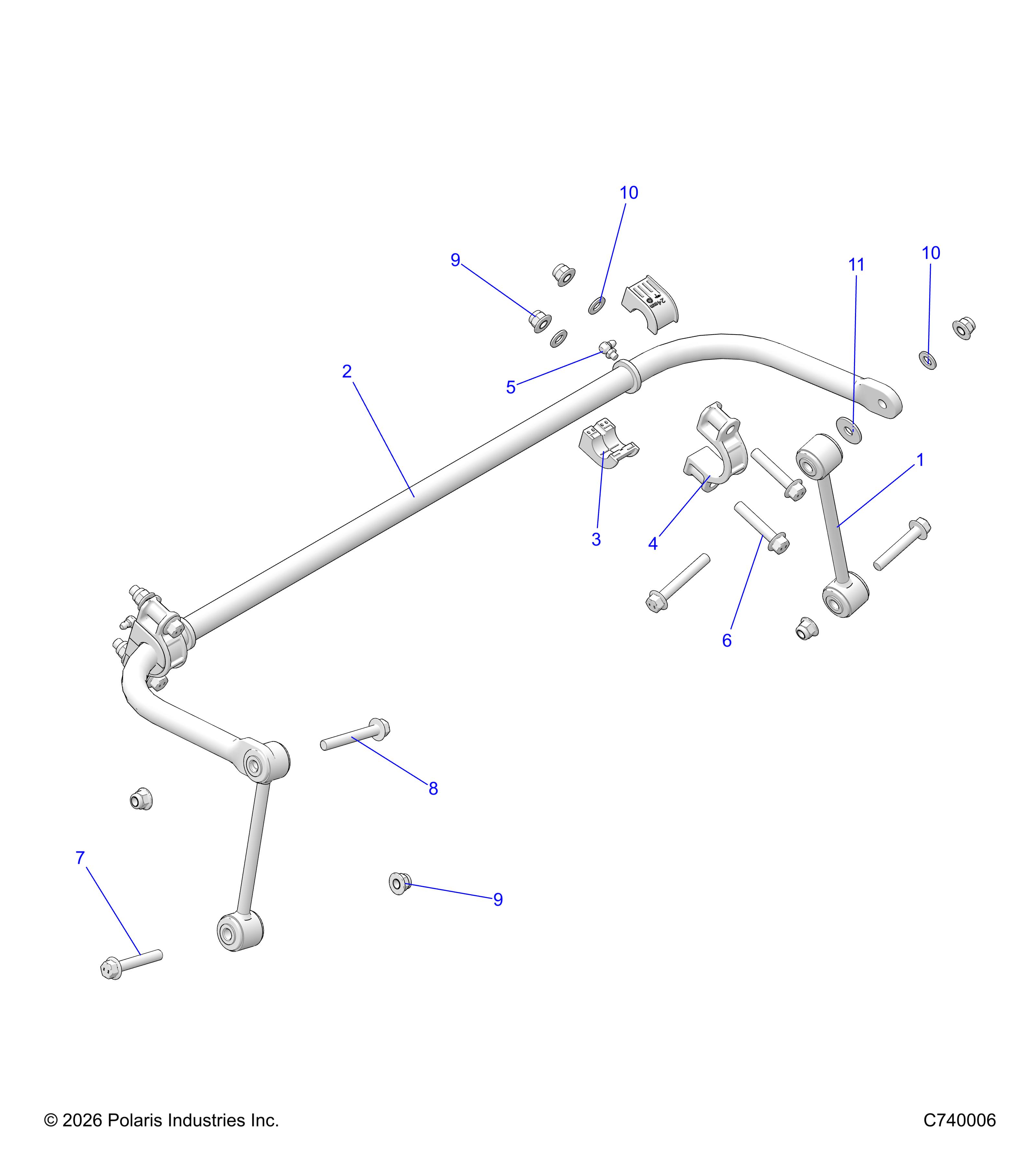 SUSPENSION, STABILIZER BAR, REAR