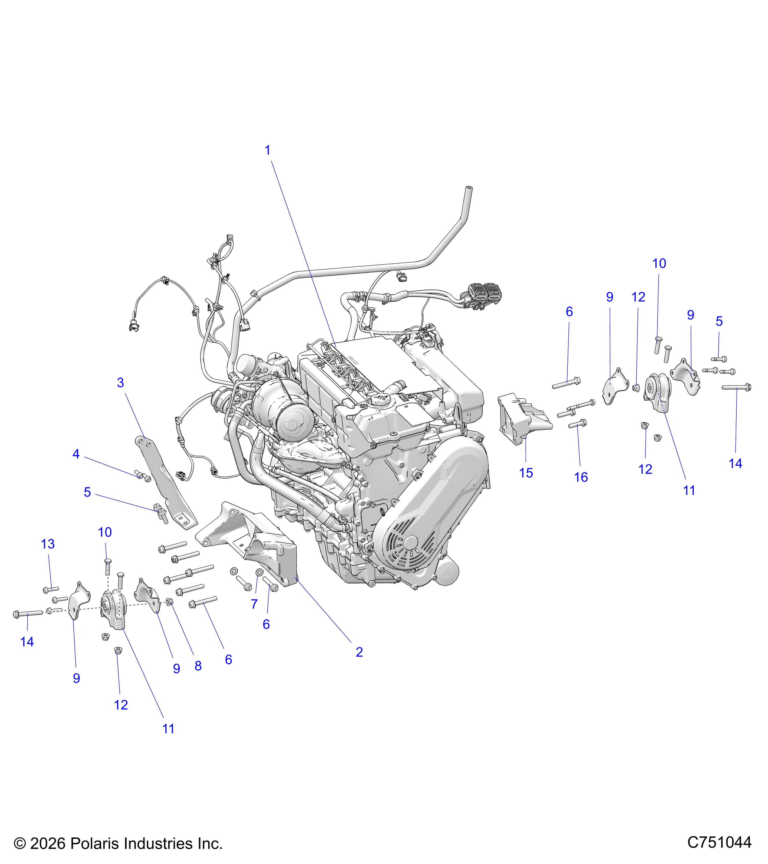 ENGINE, MOUNTING & LONG BLOCK