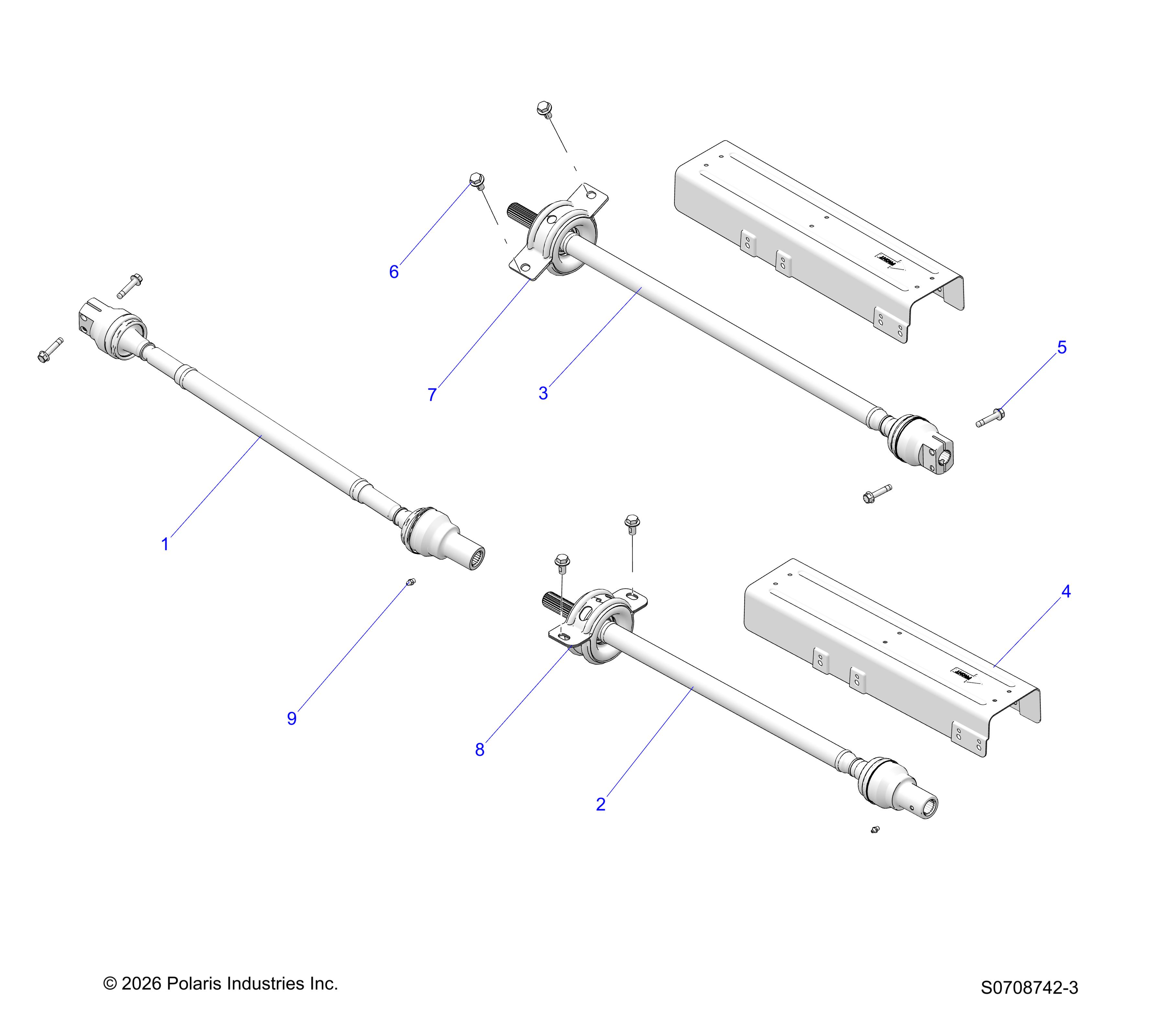 DRIVE TRAIN, FRONT, MID & REAR PROP SHAFTS
