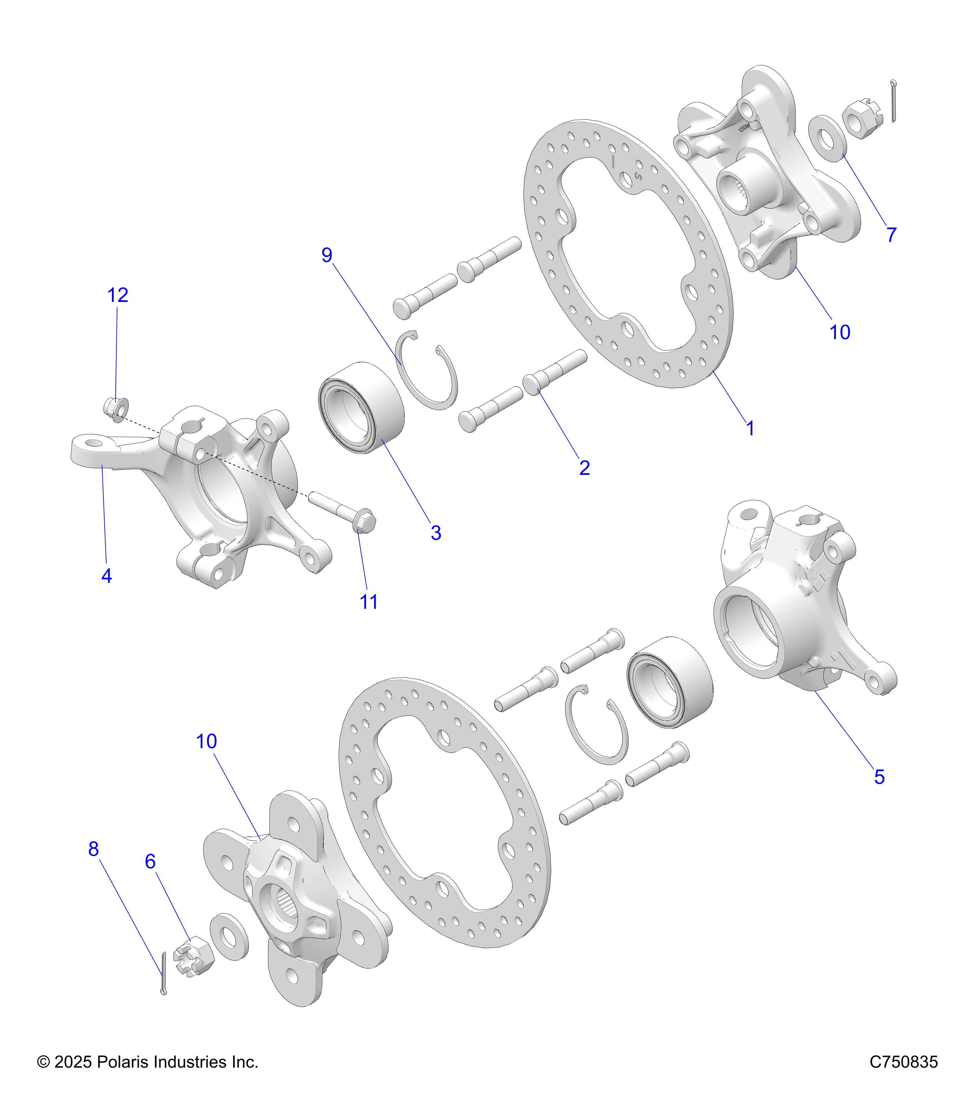 SUSPENSION, FRONT CARRIER AND HUB