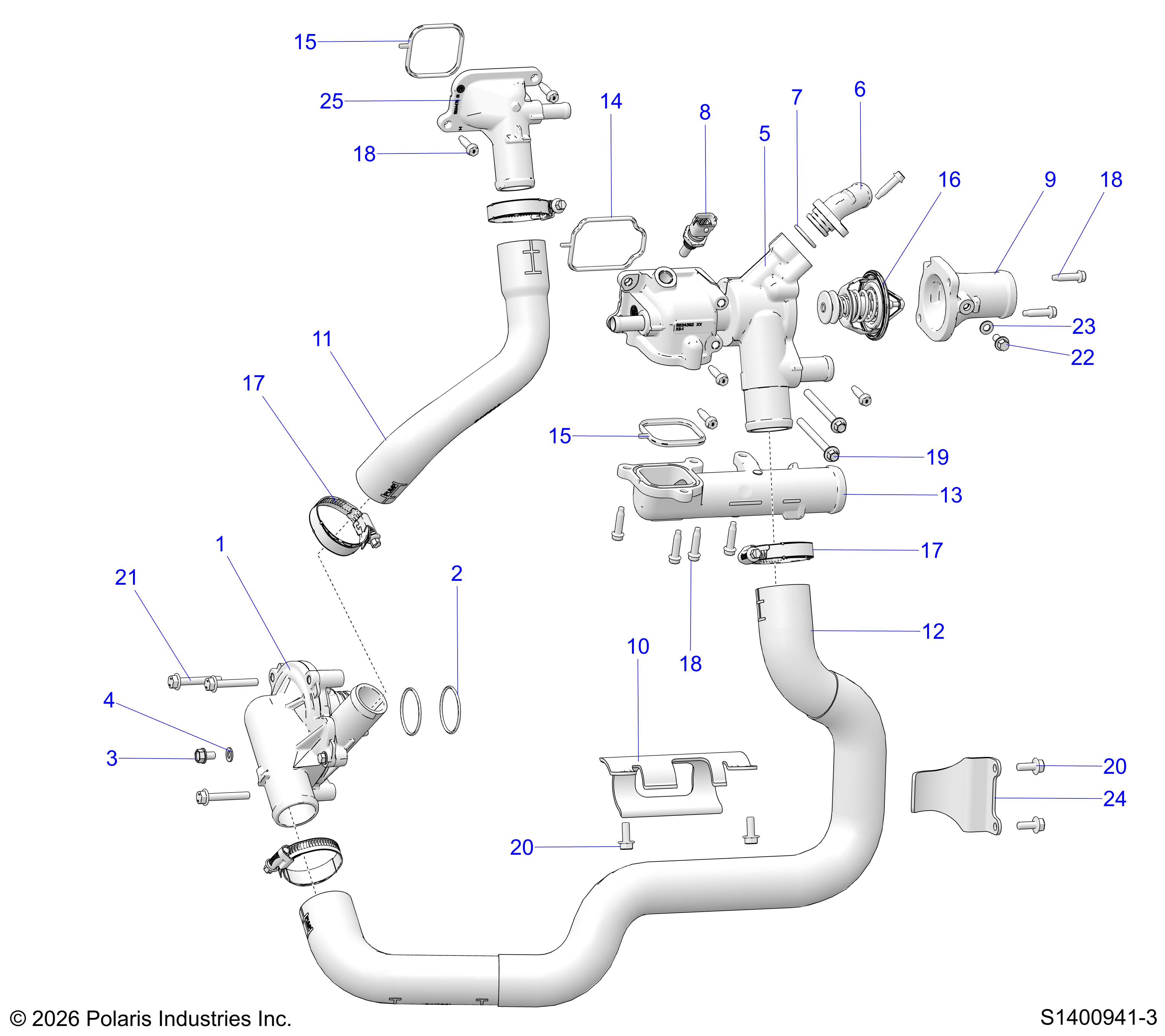 ENGINE, COOLANT PUMP & THERMOSTAT
